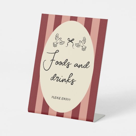 Hand Drawn Scribble Wedding Food & drinks sign Sockelschild (Vorderseite)