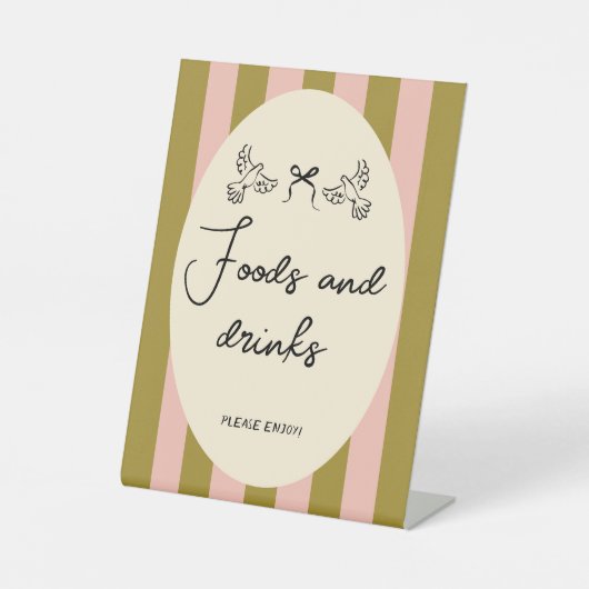 Hand Drawn Scribble Wedding Food & drinks  sign Sockelschild (Vorderseite)