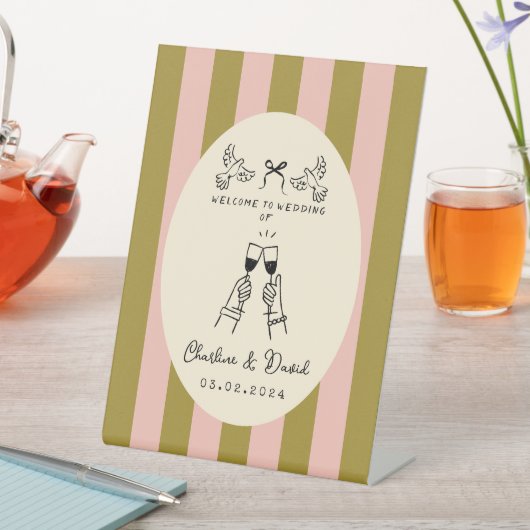 Hand Drawn Scribble Wedding Welcome Sign Sockelschild (In Situ)