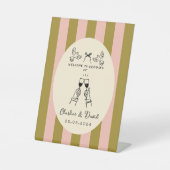 Hand Drawn Scribble Wedding Welcome Sign Sockelschild (Vorderseite)