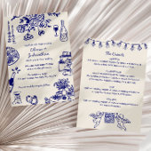 Hand Drawn Scribbles/Doodles All-In-One Wedding Einladung