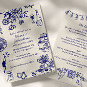 Hand Drawn Scribbles/Doodles All-In-One Wedding Einladung