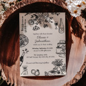 Hand Drawn Scribbles/Doodles Wedding Invitation Einladung