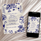 Hand Drawn Scribbles/Doodles Wedding Invitation Einladung