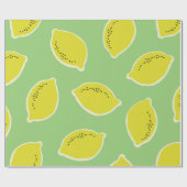 Hand drawn seamless pattern with lemons in yellow, geschenkpapier (Flach)