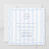 Hand-Drawn Seashell Monogram Coastal Bridal Shower Einladung (Vorderseite)