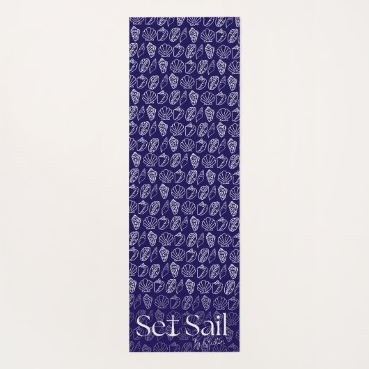 Hand-drawn Seashell Patterned Yoga Mat Yogamatte (Rückseite)