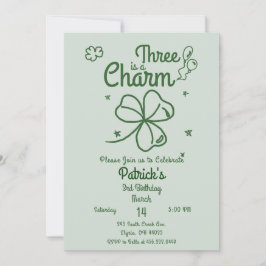 Hand Drawn Shamrock Any Age Birthday Einladung