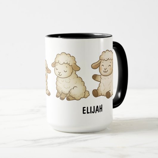 Hand Drawn Sheep Custom Cute Tasse (VorderseiteRechts)