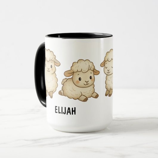 Hand Drawn Sheep Custom Cute Tasse (Vorderseite Links)