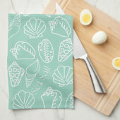 Hand-drawn Shell Patterned Kitchen Towel Geschirrtuch (Viertel Falte)