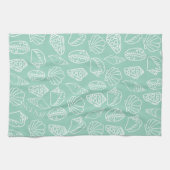Hand-drawn Shell Patterned Kitchen Towel Geschirrtuch (Horizontal)
