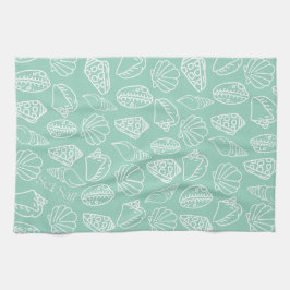 Hand-drawn Shell Patterned Kitchen Towel Geschirrtuch