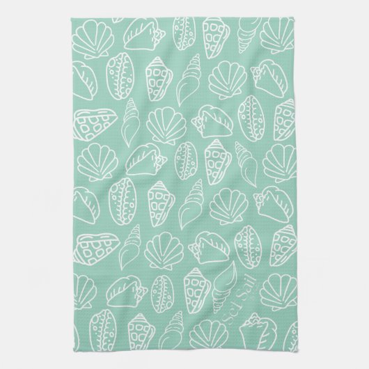 Hand-drawn Shell Patterned Kitchen Towel Geschirrtuch (Vertikal)