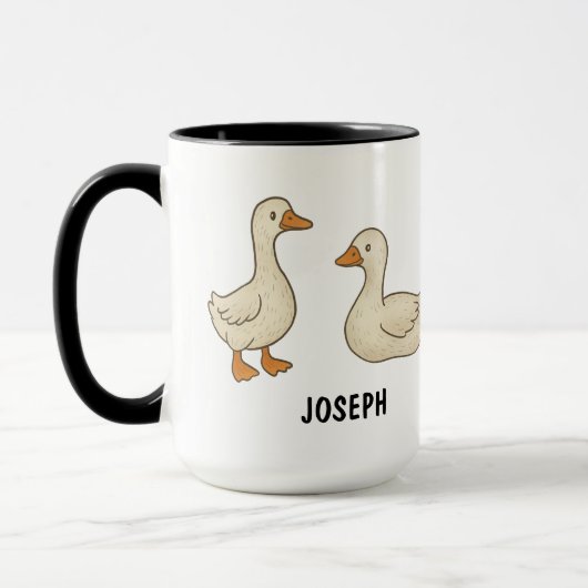Hand Drawn Silly Goose Custom Cute Tasse (Links)