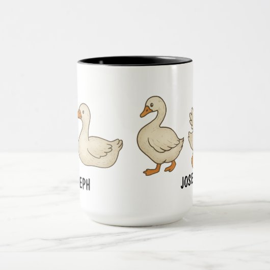 Hand Drawn Silly Goose Custom Cute Tasse (Zentrum)