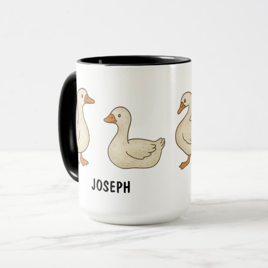 Hand Drawn Silly Goose Custom Cute Tasse (Vorderseite Links)