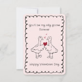 Hand Drawn Silly Goose Funny Saying Valentines Day Mitteilungskarte (Vorderseite)