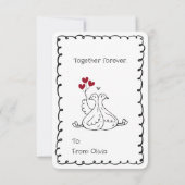 Hand Drawn Silly Goose Funny Saying Valentines Day Mitteilungskarte (Rückseite)