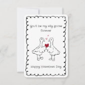 Hand Drawn Silly Goose Funny Saying Valentines Day Mitteilungskarte (Vorderseite)