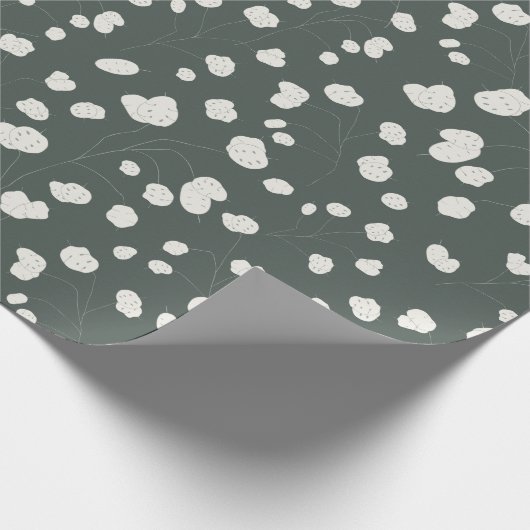 Hand Drawn Silver Dollar Lunaria Pattern Custom Geschenkpapier (Ecke)