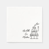 Hand Drawn Simple Cocktail Wedding Serviette (Vorderseite)