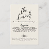 Hand Drawn Simple Vintage Wedding Details Begleitkarte (Vorderseite)