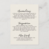 Hand Drawn Simple Vintage Wedding Details Begleitkarte (Rückseite)