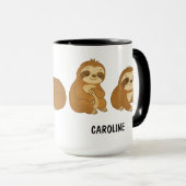 Hand Drawn Sloth Custom Cute Tasse (VorderseiteRechts)