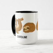 Hand Drawn Sloth Custom Cute Tasse (Vorderseite Links)