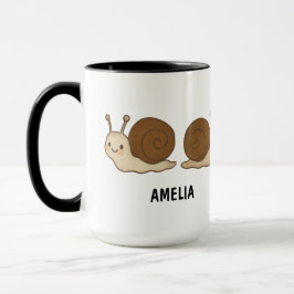Hand Drawn Snail Custom Cute Mug Tasse