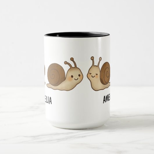 Hand Drawn Snail Custom Cute Mug Tasse (Zentrum)