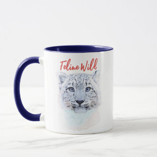 Hand Drawn Snow Leopard Mug "Feline Wild" Tasse