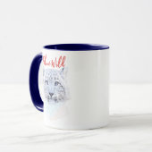 Hand Drawn Snow Leopard Mug "Feline Wild" Tasse (Vorderseite Links)