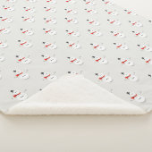 Hand-Drawn Snowmen on Grey Winter Sherpadecke (3/4)