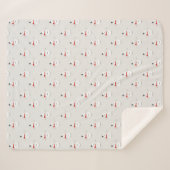 Hand-Drawn Snowmen on Grey Winter Sherpadecke (Vorderseite (Horizontal))