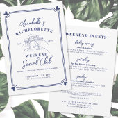 Hand Drawn Social Club Bachelorette Einladung