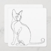 Hand Drawn Sphynx Cat Minimalist Design Einladung (Vorne/Hinten)