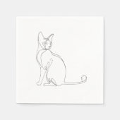 Hand Drawn Sphynx Cat Minimalist Design Serviette (Vorderseite)