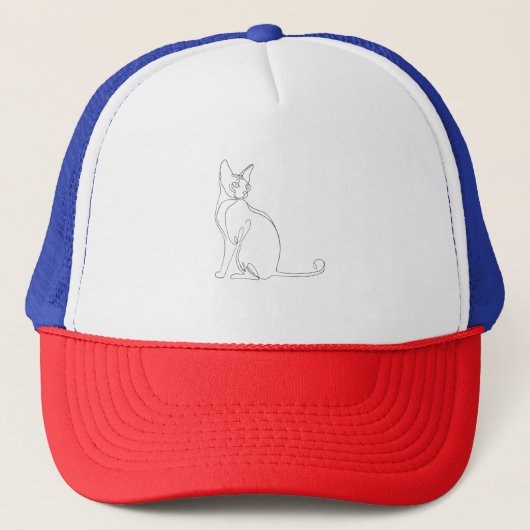 Hand Drawn Sphynx Cat Minimalist Design Truckerkappe (Vorderseite)