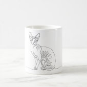 Hand Drawn Sphynx Cat - Minimalist Line Art Kaffeetasse (Mittel)