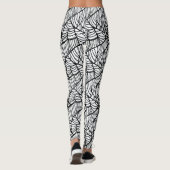 Hand Drawn Spider Web Halloween Pattern Leggings (Rückseite)