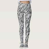 Hand Drawn Spider Web Halloween Pattern Leggings (Vorderseite)