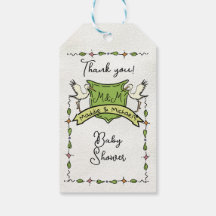 Hand drawn Stork Crest Baby Shower