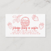 Hand-drawn Strawberry Bridal Shower Recipe Request Begleitkarte (Vorderseite)