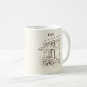 Hand Drawn Street mit Café' Kaffeetasse (VorderseiteRechts)