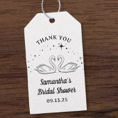 Hand Drawn Swan Elegantes Brautparty Vielen Dank Geschenkanhänger