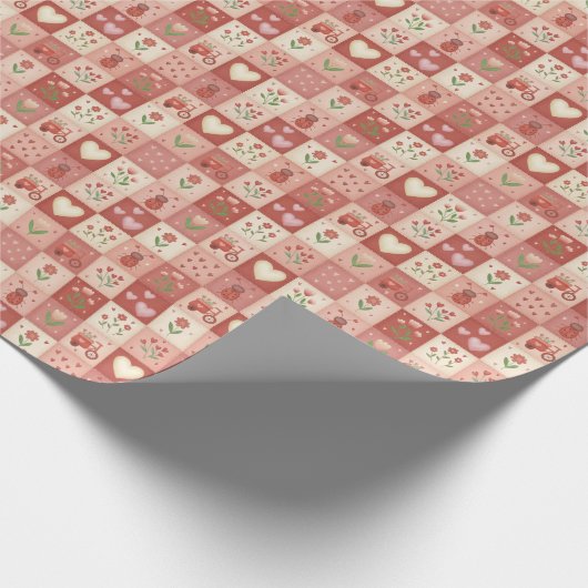 Hand Drawn Sweet Patchwork - Wrapping Paper Roll Geschenkpapier (Ecke)