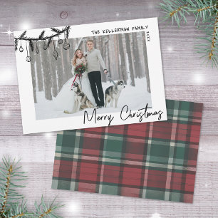 Hand Drawn Tartan Whimsical Frohe Weihnachten