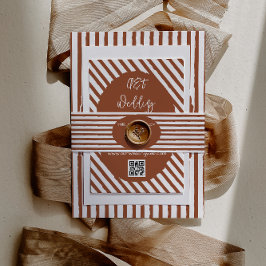 Hand Drawn Terracotta Stripe Wedding Einladungsbanderole